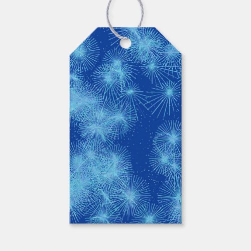 Ice crystal starbursts _ cobalt blue gift tags