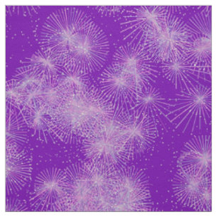 Ice Crystal Starbursts, Purple Background Fabric