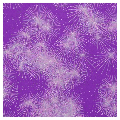 Ice Crystal Starbursts, Purple Background Fabric