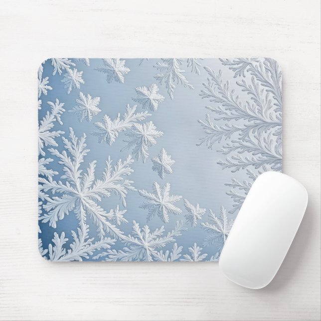 Ice Crystals On Glass Mouse Pad (With Mouse)