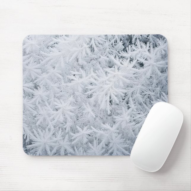 Ice Crystals On Glass Mouse Pad (With Mouse)