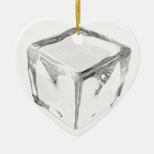 Ice cube ceramic ornament