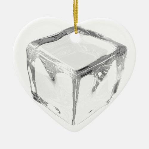 Ice cube ceramic ornament