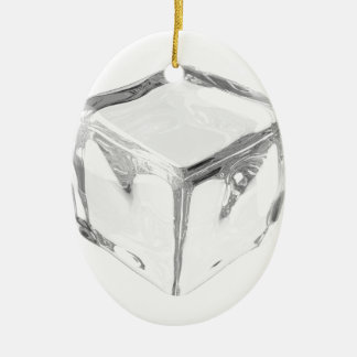 Ice cube ceramic ornament