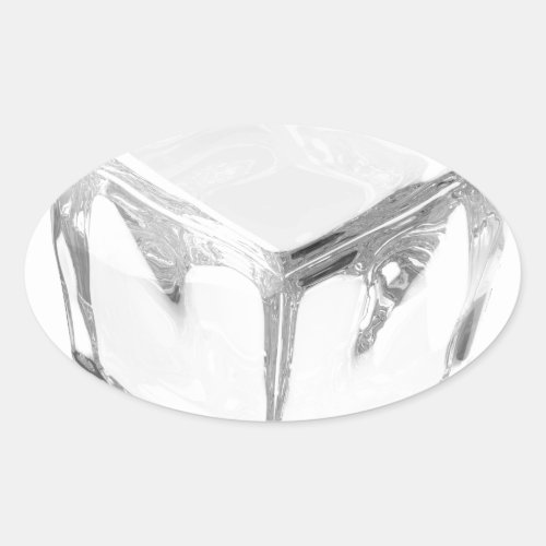 Ice cube oval sticker