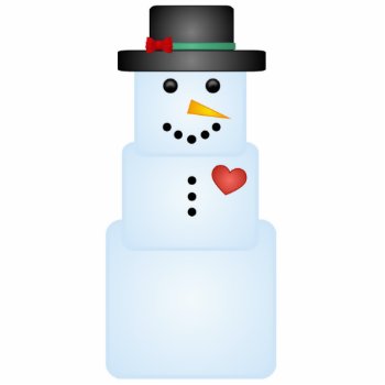 Ice Cube Snowman With Heart Tree Ornament by mariannegilliand at Zazzle