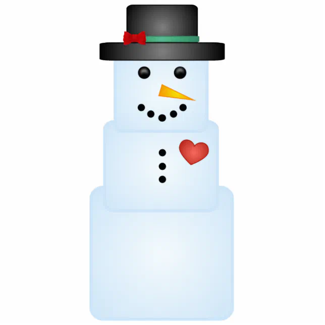 Ice Cube Snowman With Heart Tree Ornament