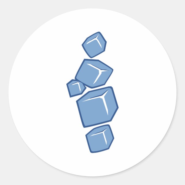 Ice cubes classic round sticker (Front)
