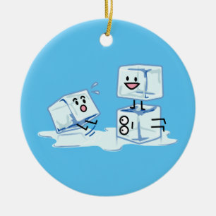 ice cubes icy cube water slipping stack melt cold ceramic ornament