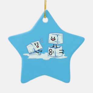 ice cubes icy cube water slipping stack melt cold ceramic ornament