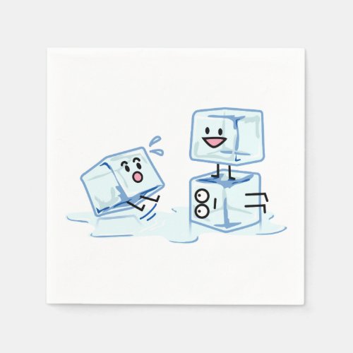 ice cubes icy cube water slipping stack melt cold paper napkins