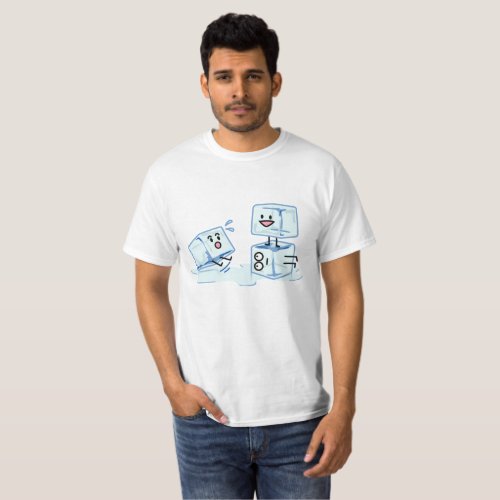 ice cubes icy cube water slipping stack melt cold T_Shirt