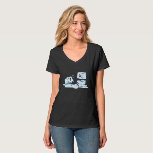 ice cubes icy cube water slipping stack melt cold T_Shirt