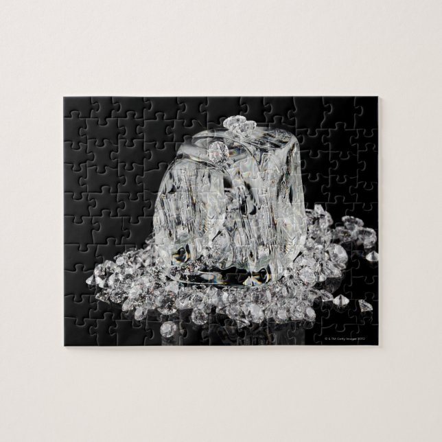 Ice cubes melting into diamonds jigsaw puzzle (Horizontal)