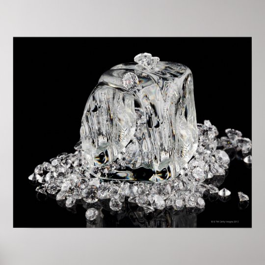 Ice cubes melting into diamonds poster | Zazzle.com