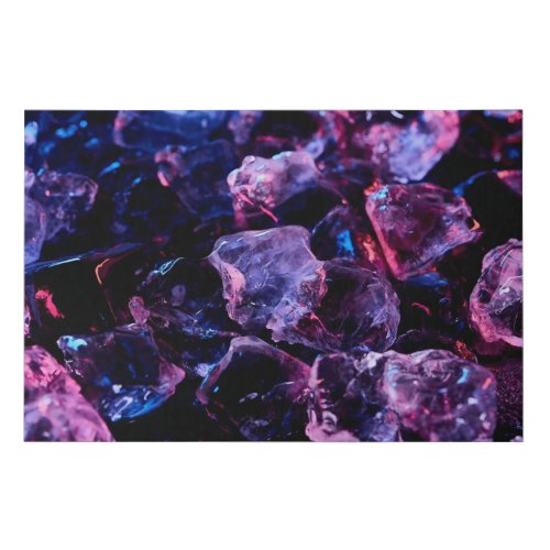 ICE CUBES WITH PURPLE LIGHTING FAUX CANVAS PRINT