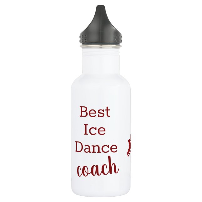 Ice Dance coach water bottle - red sparkle pair (Left)