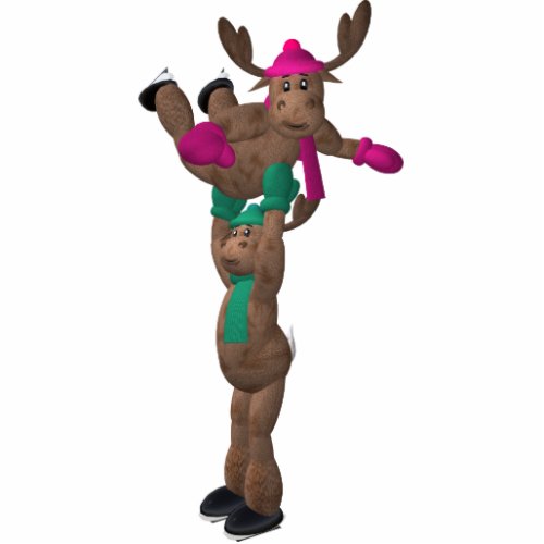 Ice Dancing Whimsical Reindeer Statuette