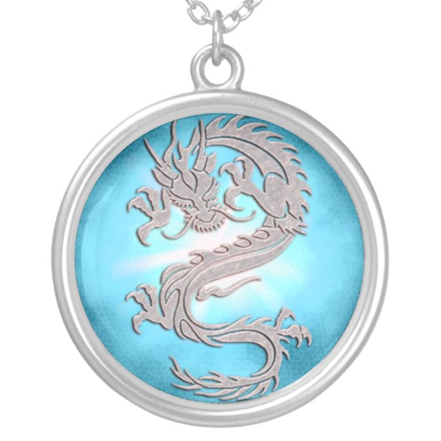 Ice Dragon Fantasy Necklace (Front)