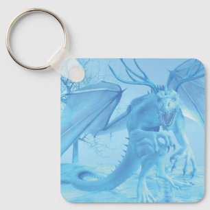 Ice dragon with antlers keychain