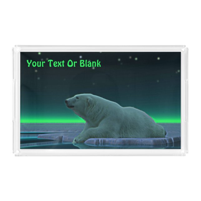 Ice Edge Polar Bear Acrylic Tray (Front)