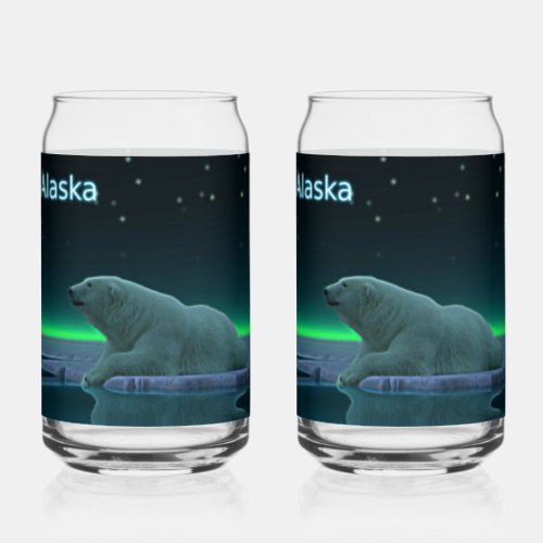 Ice Edge Polar Bear _ Alaska Can Glass
