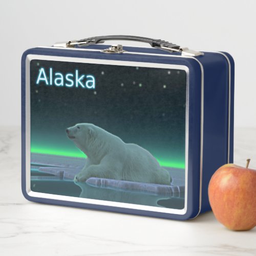 Ice Edge Polar Bear _ Alaska Metal Lunch Box