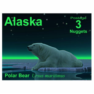 Ice Edge Polar Bear - Alaska Postage Cutout