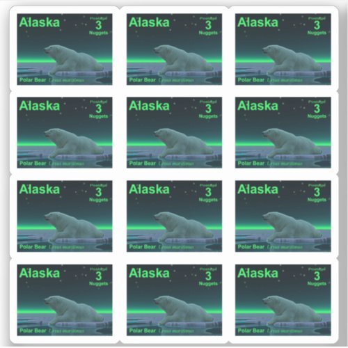 Ice Edge Polar Bear _ Alaska Postage Sticker