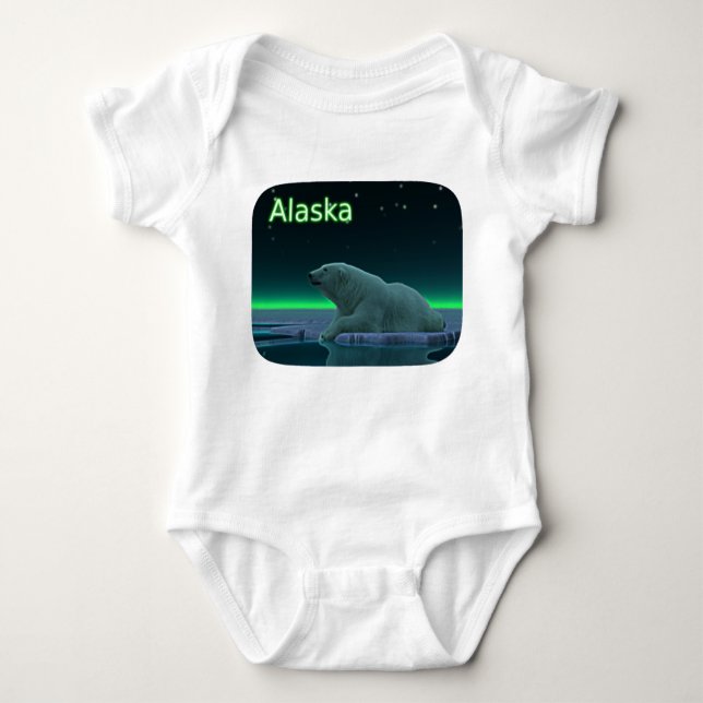 Ice Edge Polar Bear Baby Bodysuit (Front)
