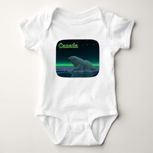 Ice Edge Polar Bear Baby Bodysuit (Front)