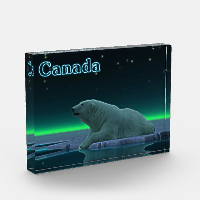 Ice Edge Polar Bear - Canada Photo Block (Left)