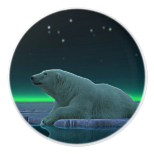 Ice Edge Polar Bear Ceramic Knob