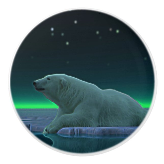 Ice Edge Polar Bear Ceramic Knob (Front)