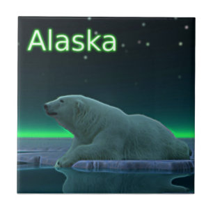 Ice Edge Polar Bear Ceramic Tile
