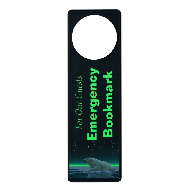 Ice Edge Polar Bear Emergency Bookmark Door Hanger (Front)