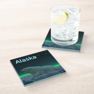 Ice Edge Polar Bear Glass Coaster