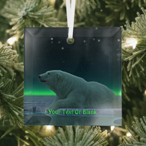 Ice Edge Polar Bear Glass Ornament
