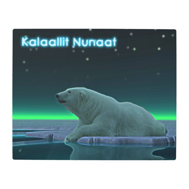Ice Edge Polar Bear - Greenland Metal Print (Front)
