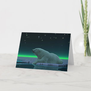 Ice Edge Polar Bear Holiday Card