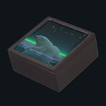 Ice Edge Polar Bear Jewelry Box<br><div class="desc">A peaceful moment in the long Arctic night. A Polar Bear rests at the edge of an open area in the pack ice.The Northern Lights glow in the distance; bright stars twinkle overhead. Polar bears are endangered. How much longer will scenes like this be able to occur? Please help save...</div>