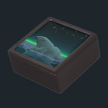 Ice Edge Polar Bear Jewelry Box<br><div class="desc">A peaceful moment in the long Arctic night. A Polar Bear rests at the edge of an open area in the pack ice.The Northern Lights glow in the distance; bright stars twinkle overhead. Polar bears are endangered. How much longer will scenes like this be able to occur? Please help save...</div>