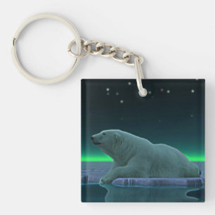 Ice Edge Polar Bear Keychain