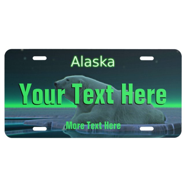 Ice Edge Polar Bear License Plate (Front)