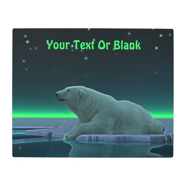 Ice Edge Polar Bear Metal Print (Front)