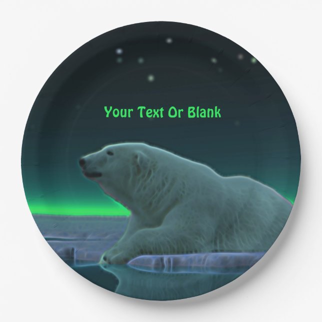 Ice Edge Polar Bear Paper Plates (Front)
