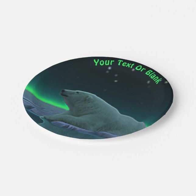 Ice Edge Polar Bear Paper Plates (Angled)