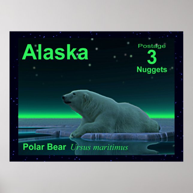 Ice Edge Polar Bear Poster (Front)