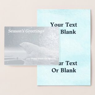 Ice Edge Polar Bear - Season's Greetings Foil Card