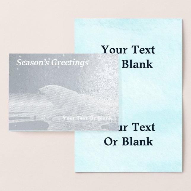 Ice Edge Polar Bear - Season's Greetings Foil Card (Display)